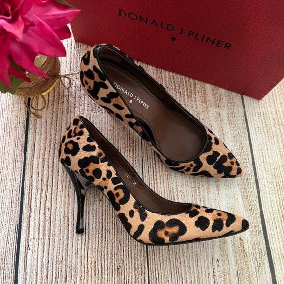 Donald J. Pliner Shoes - DONALD J PLINER leopard pony haircalf women's sandals heels 6M